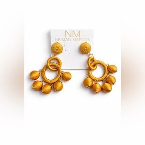 Neiman Marcus Gold Statement Drop Earrings – New With Tags